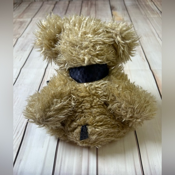 Vintage Boyd’s Bear. Fluffy Cream Plush Bear w/ Navy Bow. - Picture 6 of 9